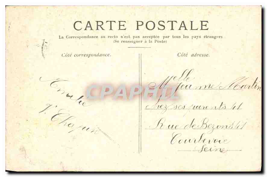 CPA Paris L'Arc de Triomphe de l'Etoile  — Rückseite