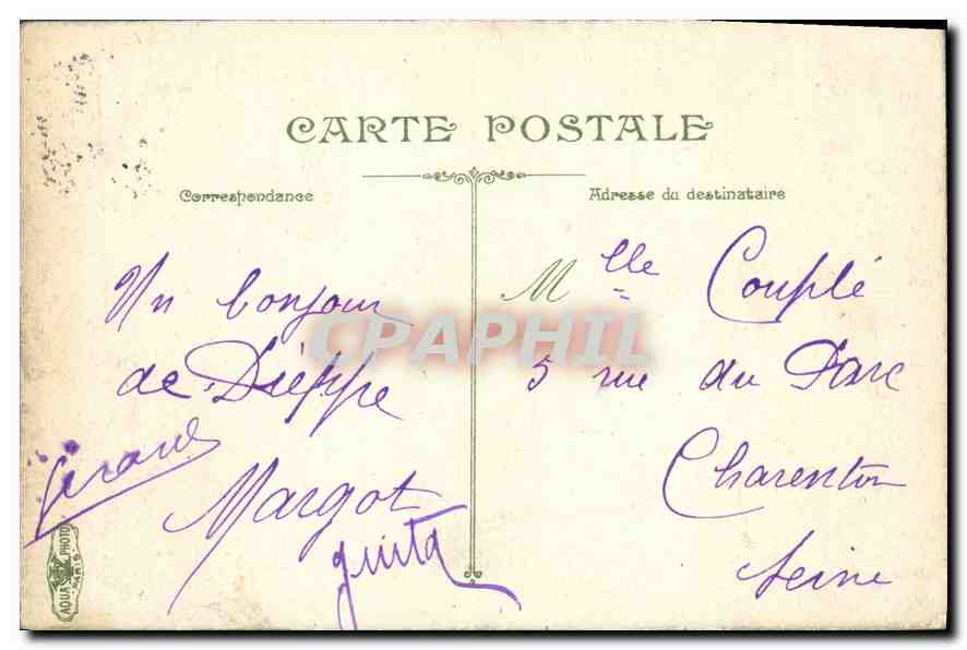 CPA Dieppe Bateaux — Rückseite