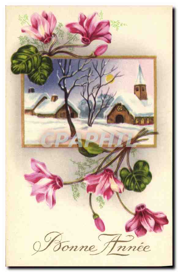 CPA Bonne Annee Fleurs