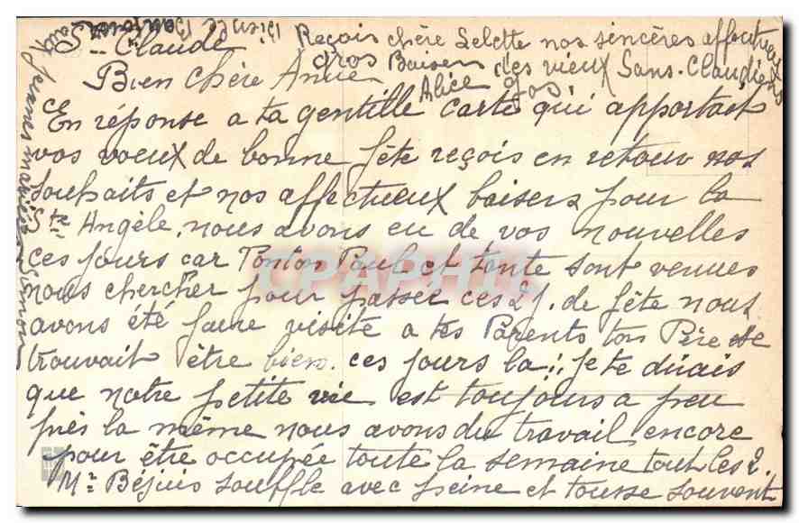 CPA Bonne Fete Fleurs — Verso