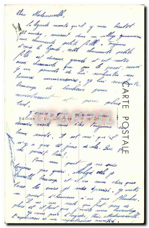 CPA Heureux Anniversaire Fleurs — Verso