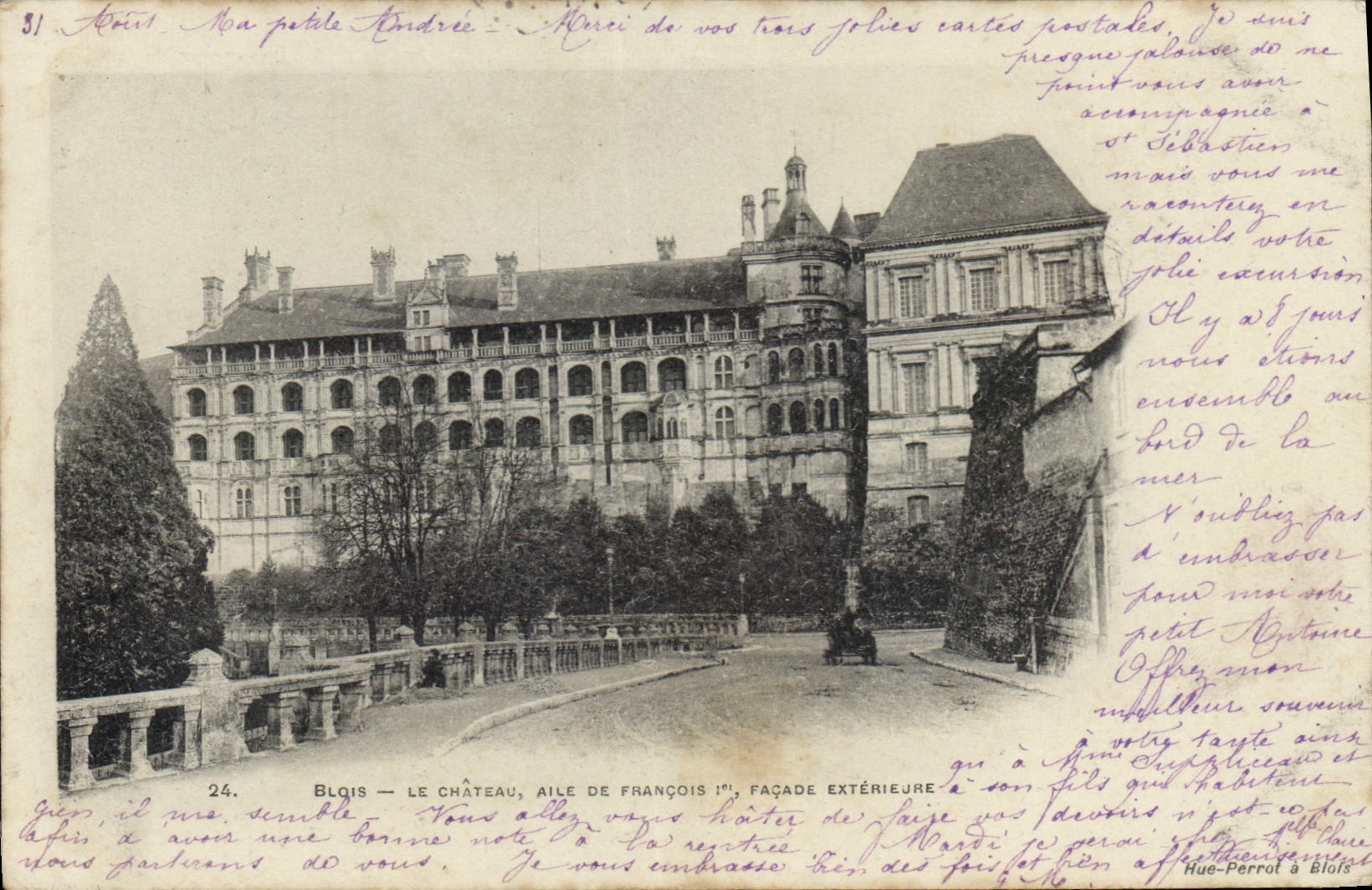 Blois — Le château, aile de François Ier, façade extérieure — Hue-Perrot