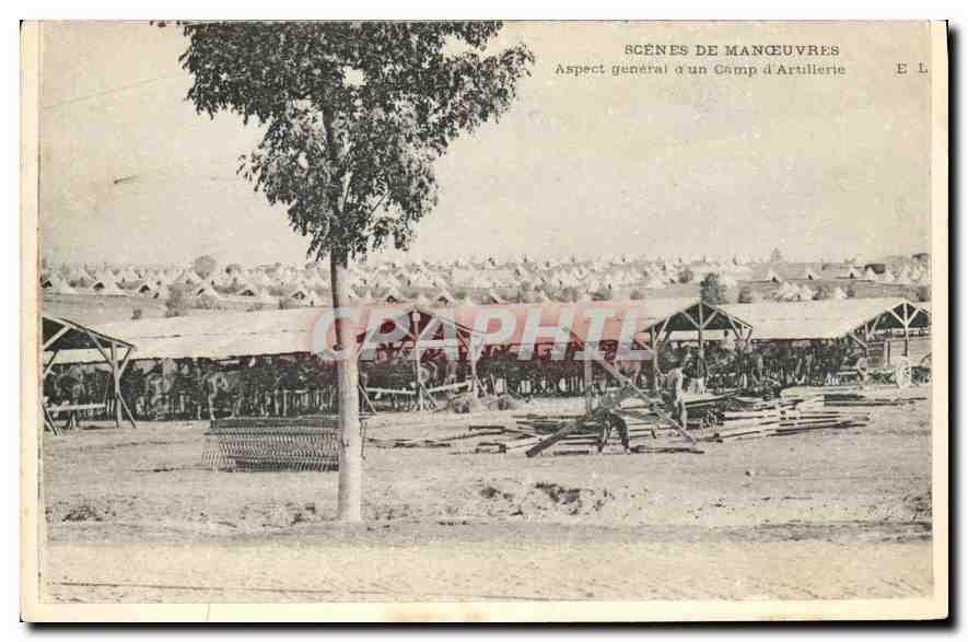 Image Scenes de Manoeuvres Aspect general d'un camp d'artillerie Militaria