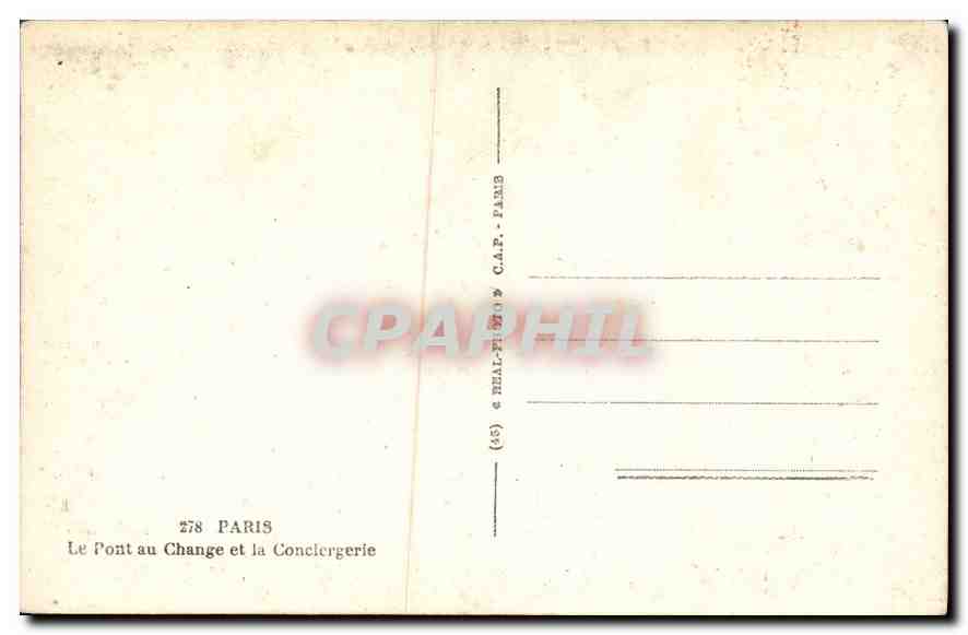 CPA Paris Le Pont au Change et la Conciergerie  — Rückseite