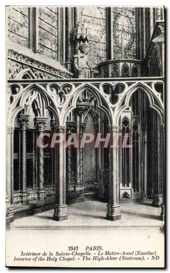 CPA Paris Interieur de la Sainte Chapelle Le Matre Autel Escalier 