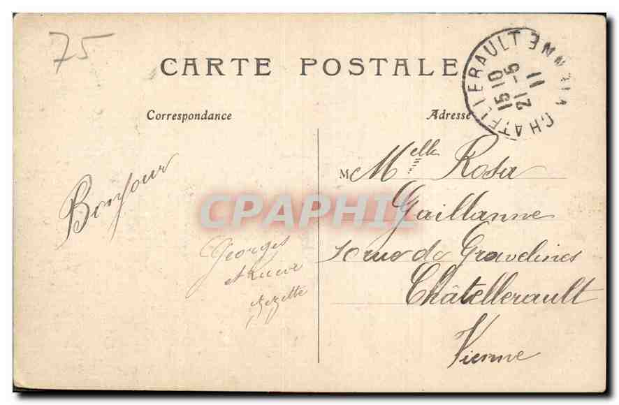 CPA Paris La Tour St Jacques  — Verso