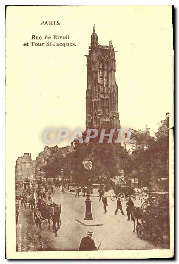 CPA Paris Rue de Rivoli et Tour St Jacques 