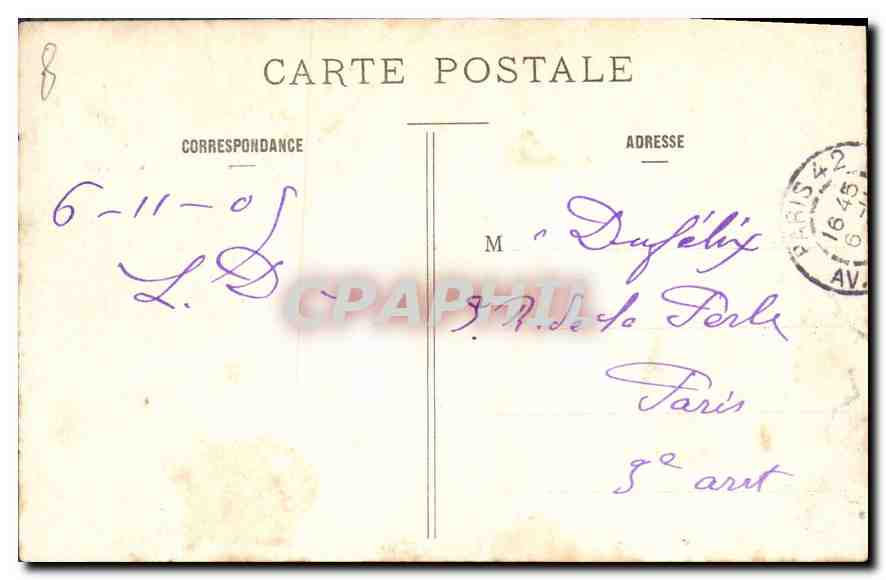 CPA Paris Eglise de la Madeleine  — Rückseite