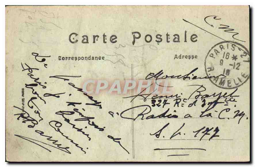 CPA Paris La Madeleine  — Verso