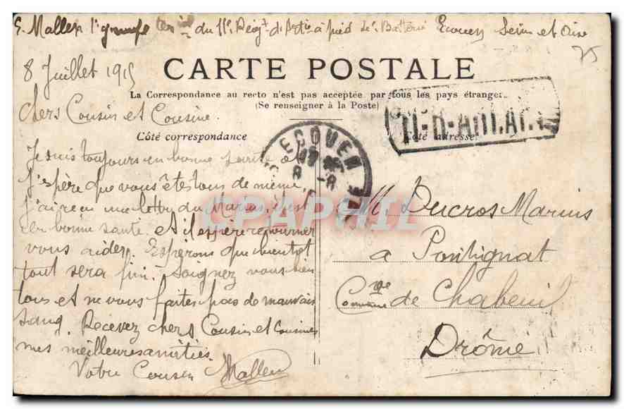 CPA Paris La Madeleine  — Verso