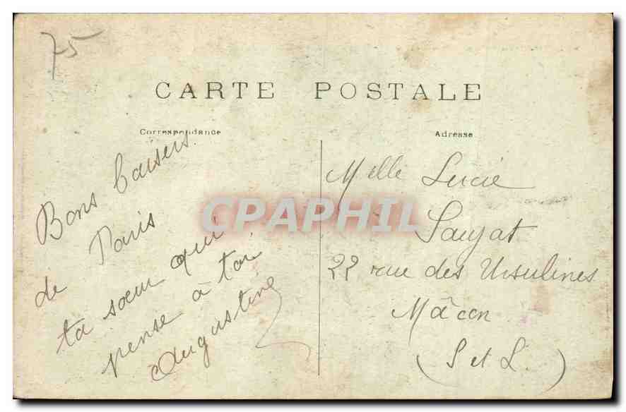 CPA Paris La Madeleine  — Verso