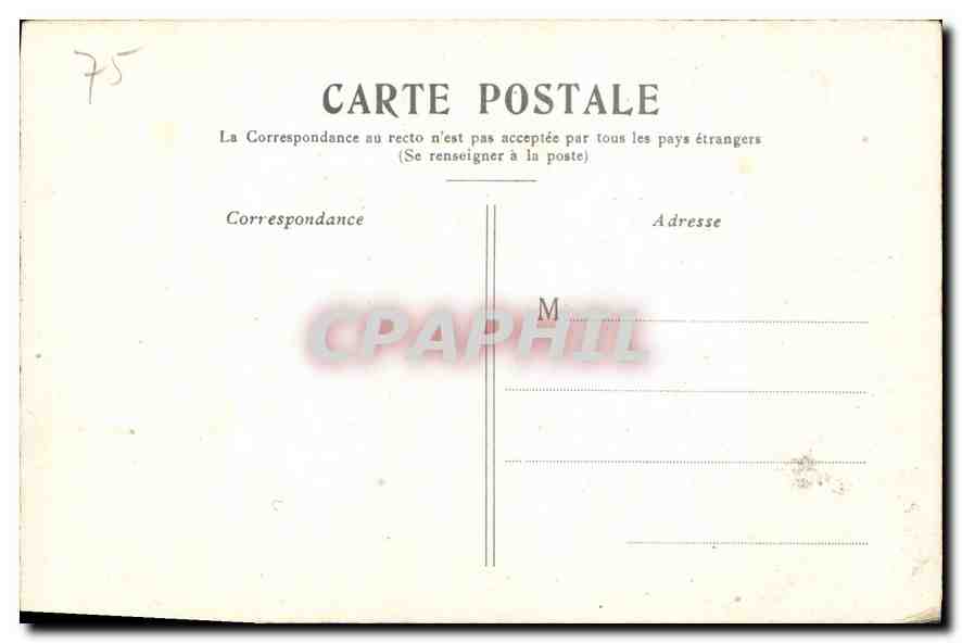 CPA Paris Les Invalides  — Verso