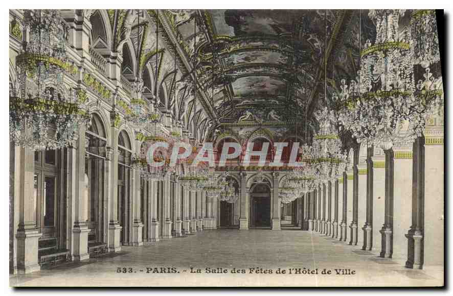 CPA Paris La Salle des Fetes de l'Hotel de Ville 