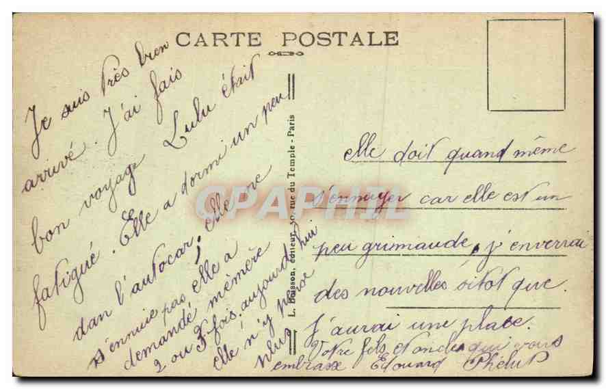 CPA Paris Hotel de Ville  — Rückseite