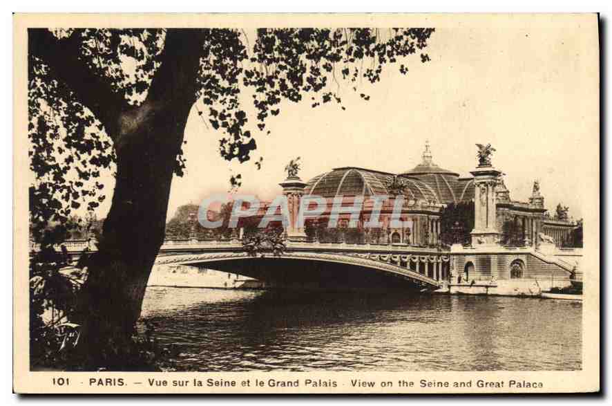 CPA Paris Vue sur la Seine et le Grand Palais 
