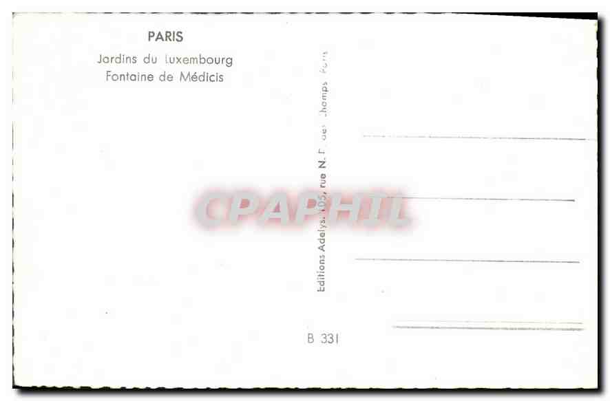 CPA Paris Jardin du Luxembourg Fontaine de Medicis  — Rückseite