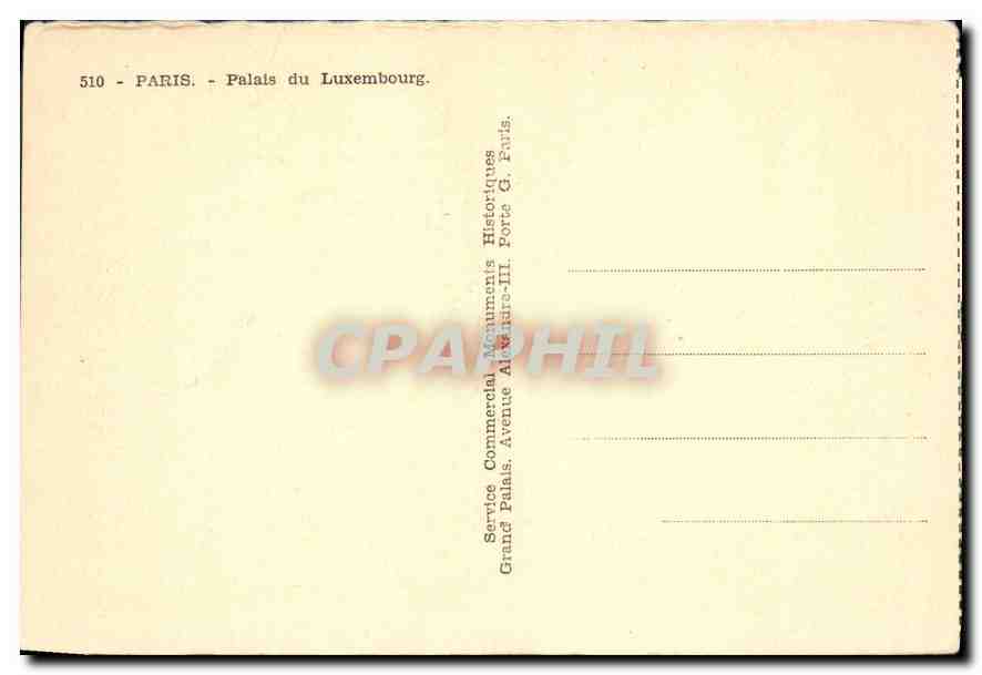 CPA Paris Palais du Luxembourg  — Rückseite
