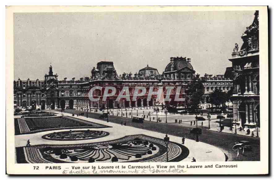 CPA Paris Vue sur le Louvre et le Carrousel 