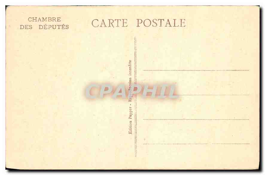 CPA Chambre des Deputes Hotel de la Residence  — Rückseite