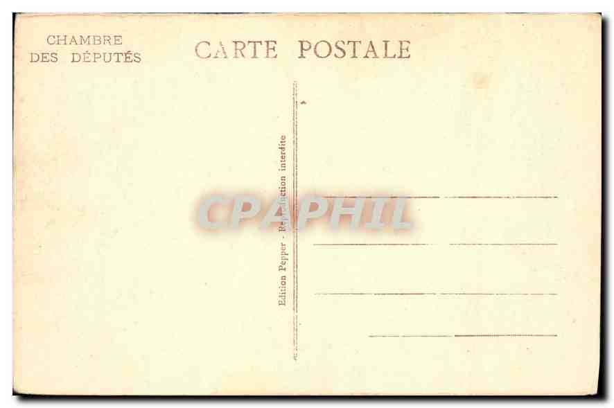 CPA Chambre des Deputes Entree sur le Quai  — Rückseite