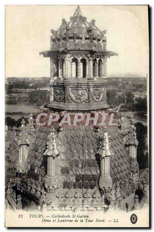 CPA Tours Cathedrale St Galien Dome et Lanterne de la Tour Nod 