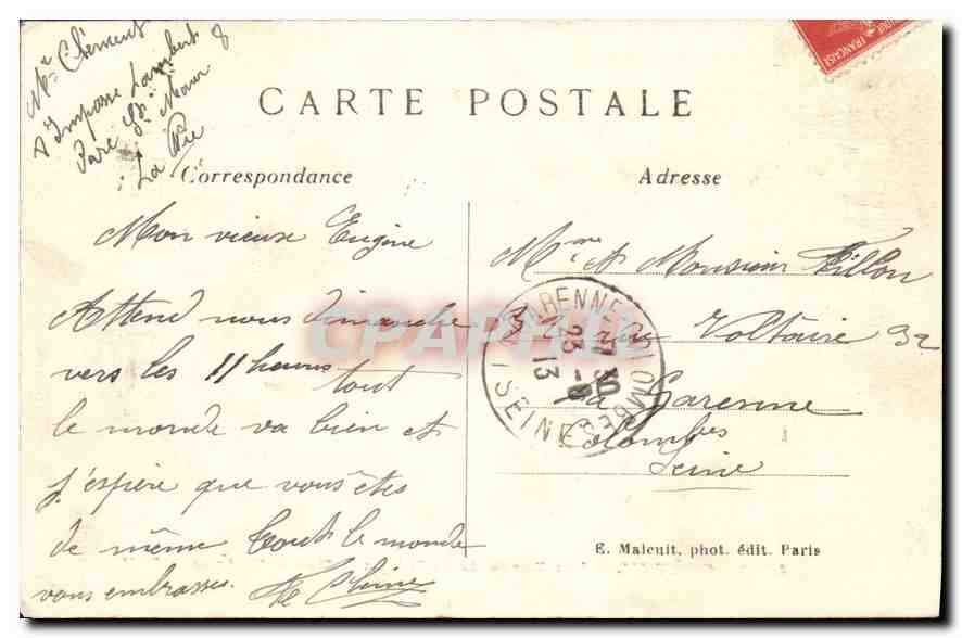 CPA Creteil Les Bords de la Marne Vue artistique  — Rückseite