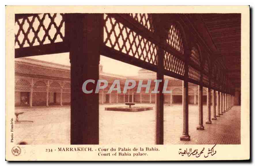 CPA Marrakech Cour du Palais de la Bahia 