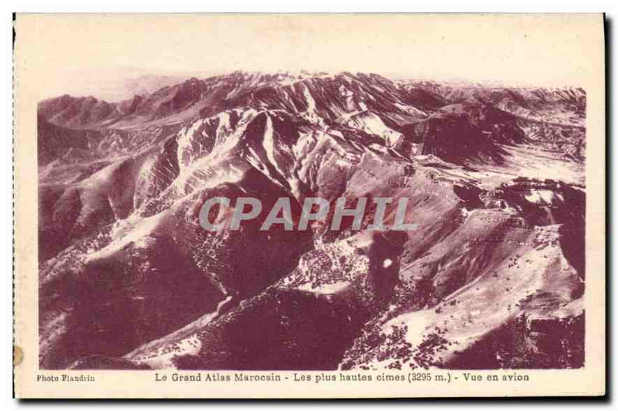 CPA Le Grand Atlas Marocain Les plus hautes cimes Vue en avion 
