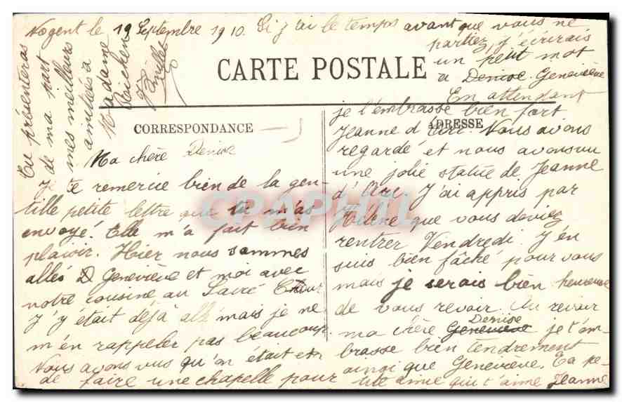 CPA Paris La Basilique du Sacre Coeur de Montmartre  — Rückseite