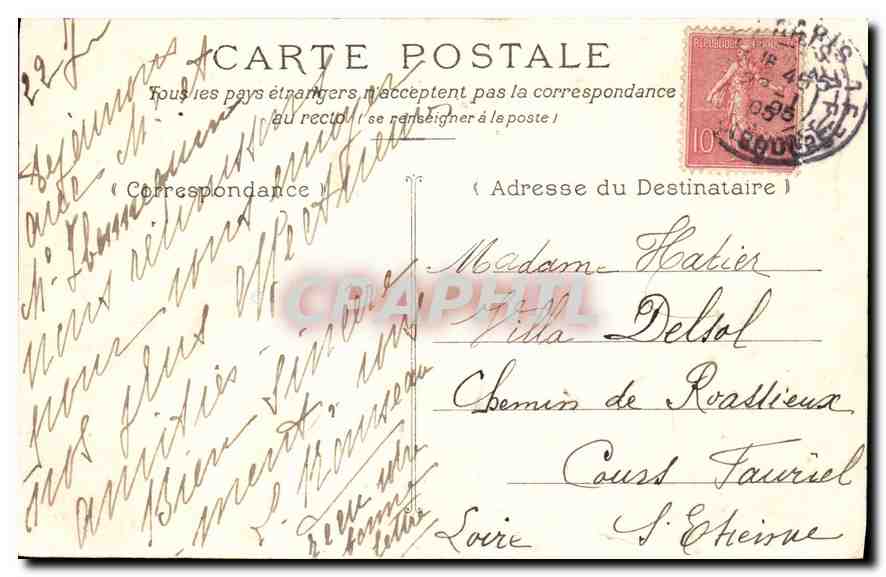 CPA Montmartre Square Sainte Pierre  — Verso