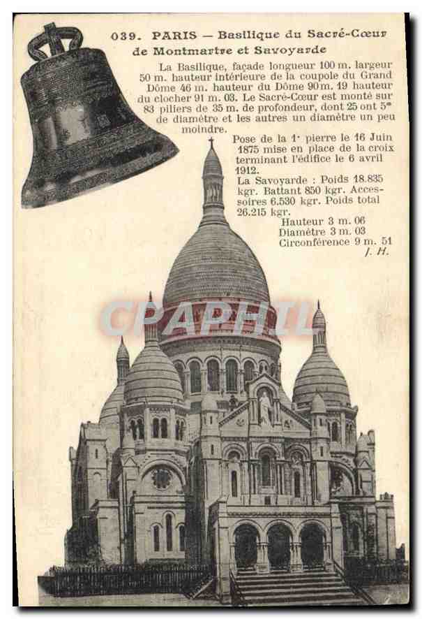 CPA Paris Basilique du Sacre Coeur de Montmartre et Savoyarde cloche
