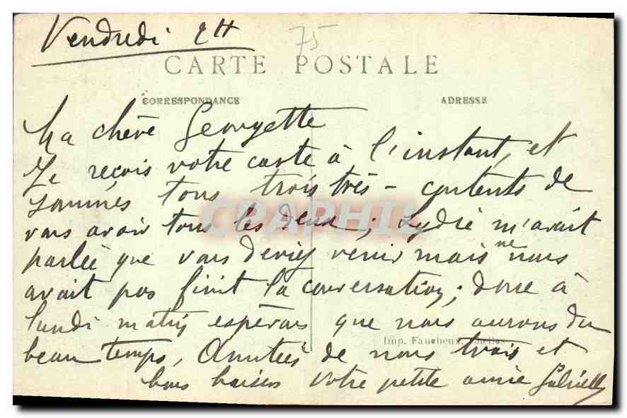 Paris – Le Sacré-Cœur de Montmartre — L.D. — Rückseite