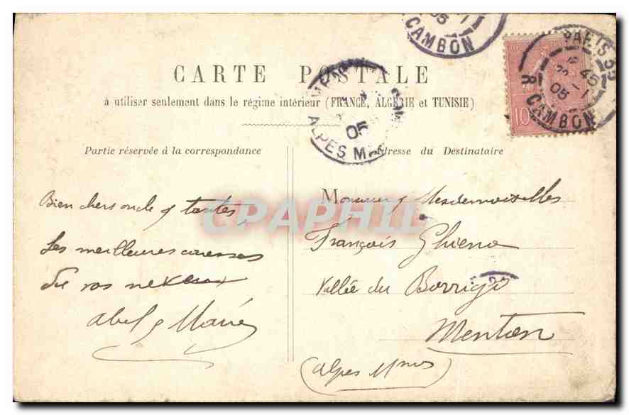 CPA Paris Les Tuileries Pavillon de Flore  — Verso