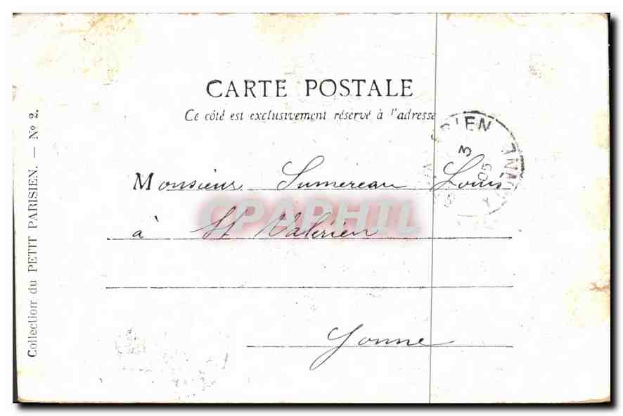 CPA Paris Grand Palais Porte principale Champs Elysees  — Rückseite