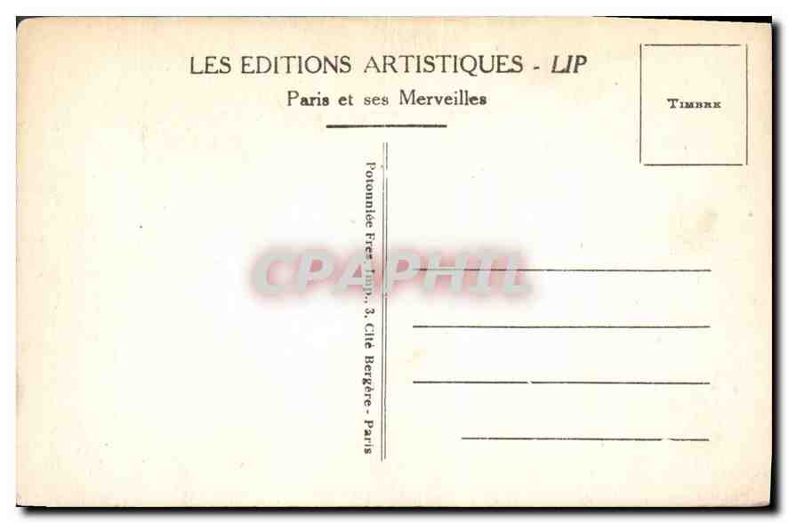CPA Paris Le Jardin des Tuileries  — Rückseite