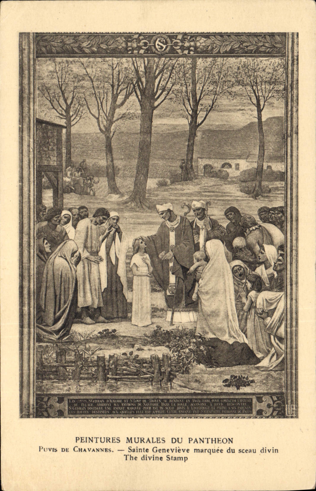 CPA Peintures Murales du Pantheon Puvis de Chavannes Sainte Genevieve marquee du sceau divin 