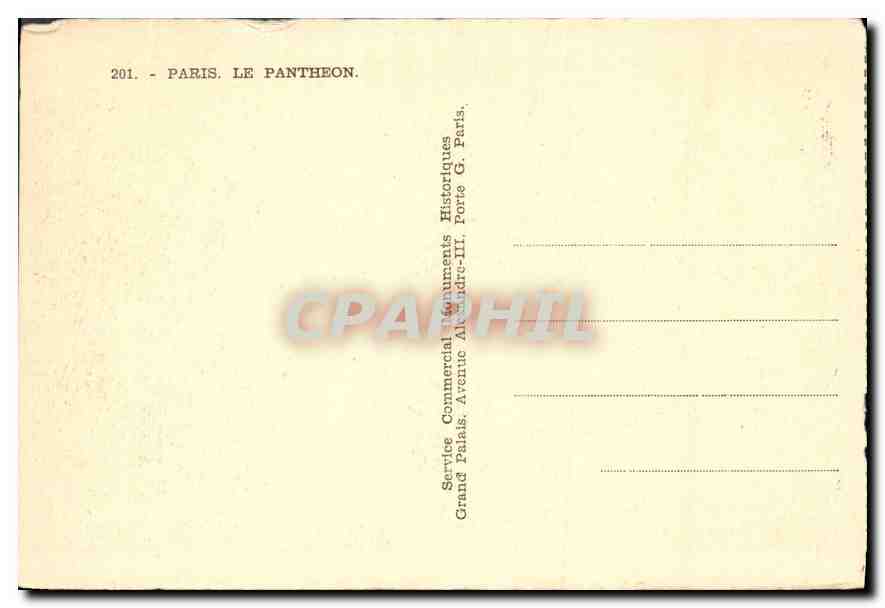 CPA Paris Le Pantheon  — Rückseite
