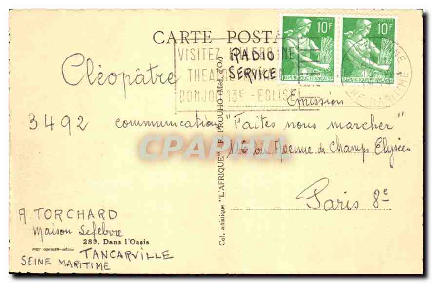 CPA Dans l'Oasis  — Rückseite