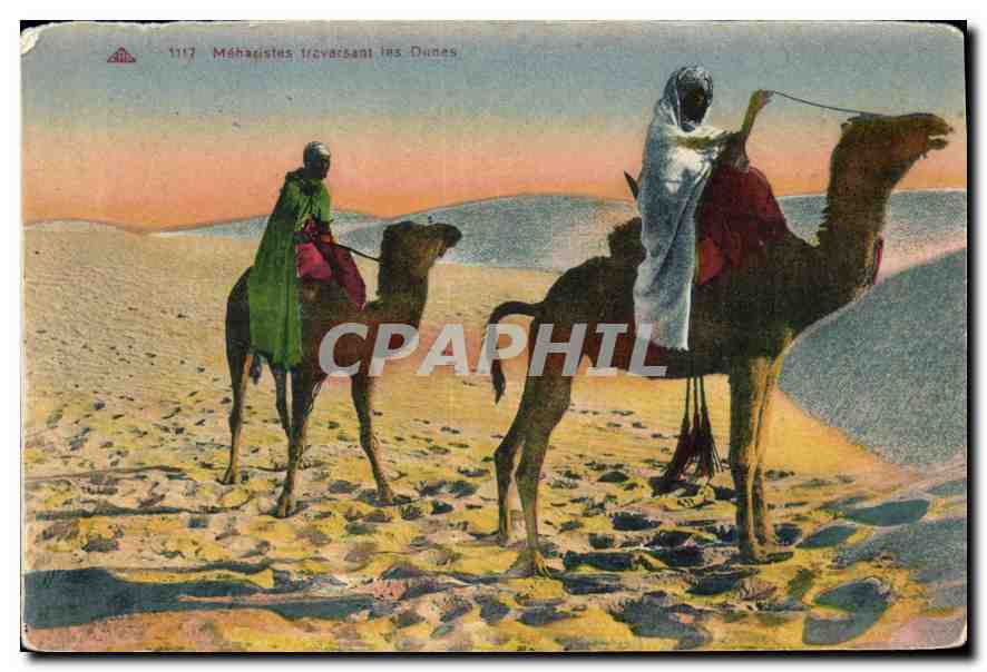 CPA Meharistas traversant les Dunes 