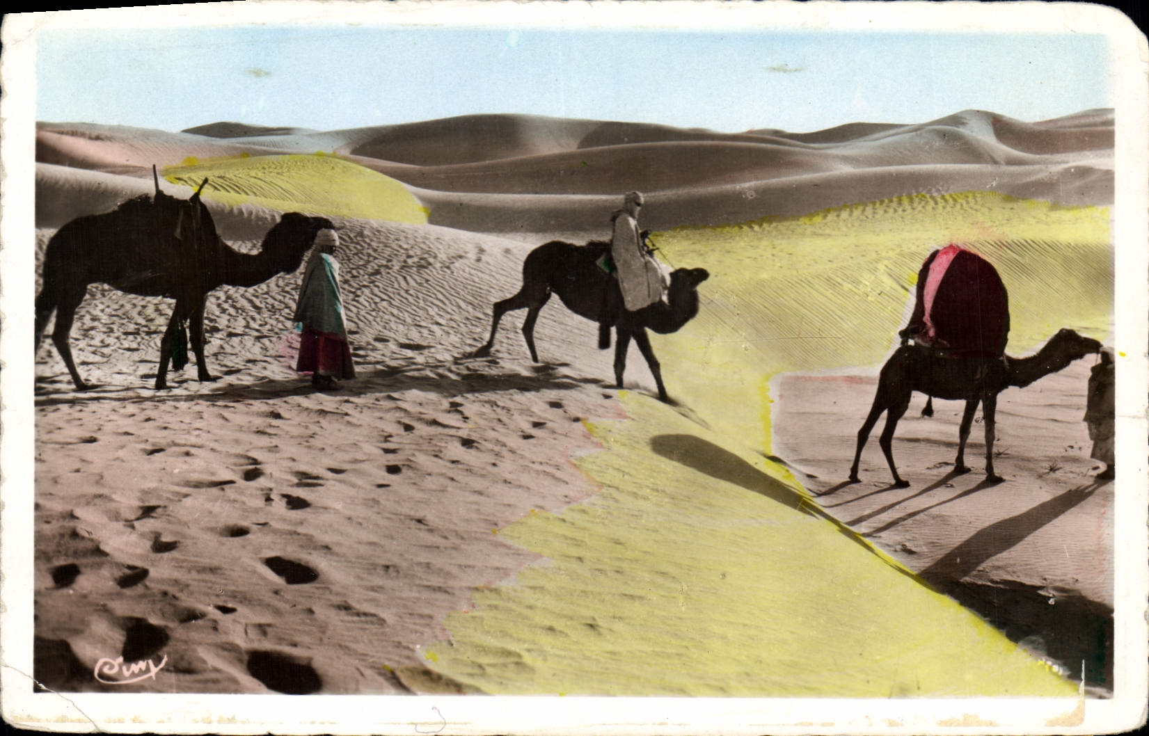 CPA Collection Artistique L'Afrique Bassour dans les Dunes