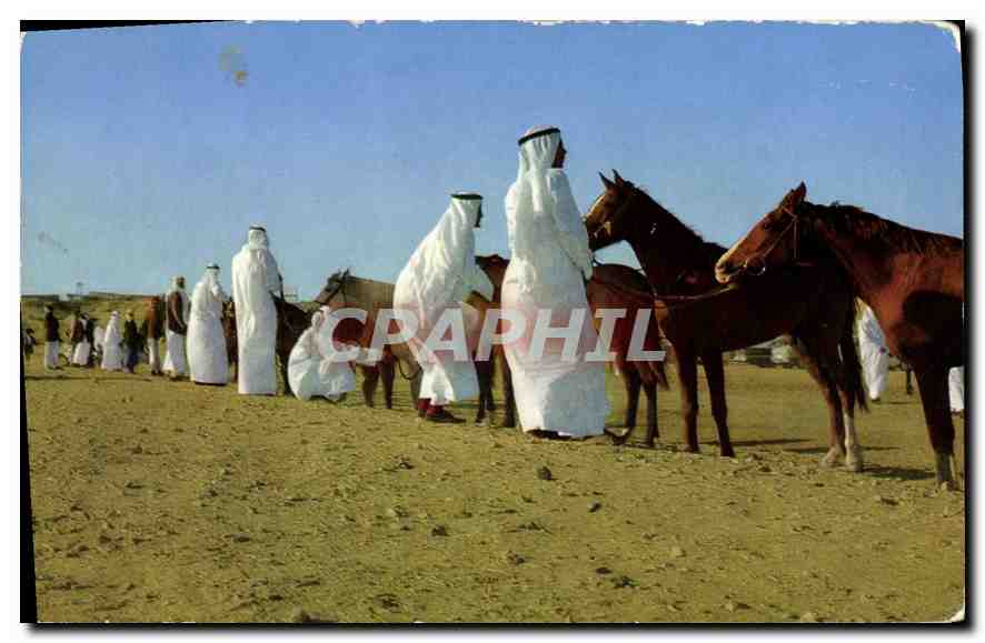 Groupe de cavaliers arabes — désert — éditeur inconnu
