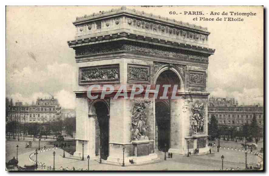 CPA Paris Arc de Triomphe et Place de l'Etoile 