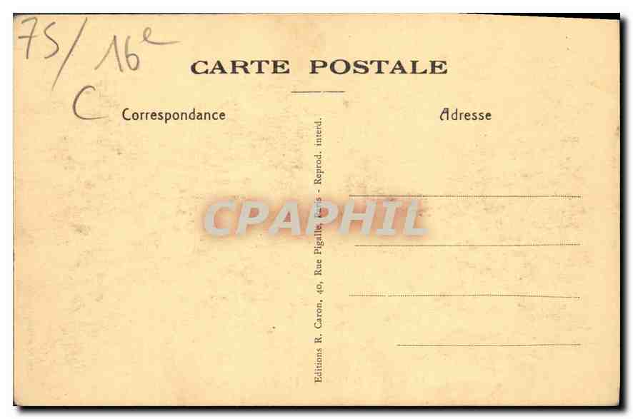 CPA Paris Place de l'Etoile L'Arc de Triomphe  — Rückseite