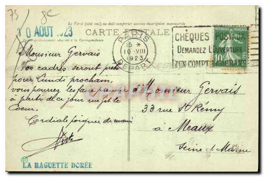CPA Tout Paris L'Arc de Triomphe et l'Avenue du Bois de Boulogne  — Rückseite