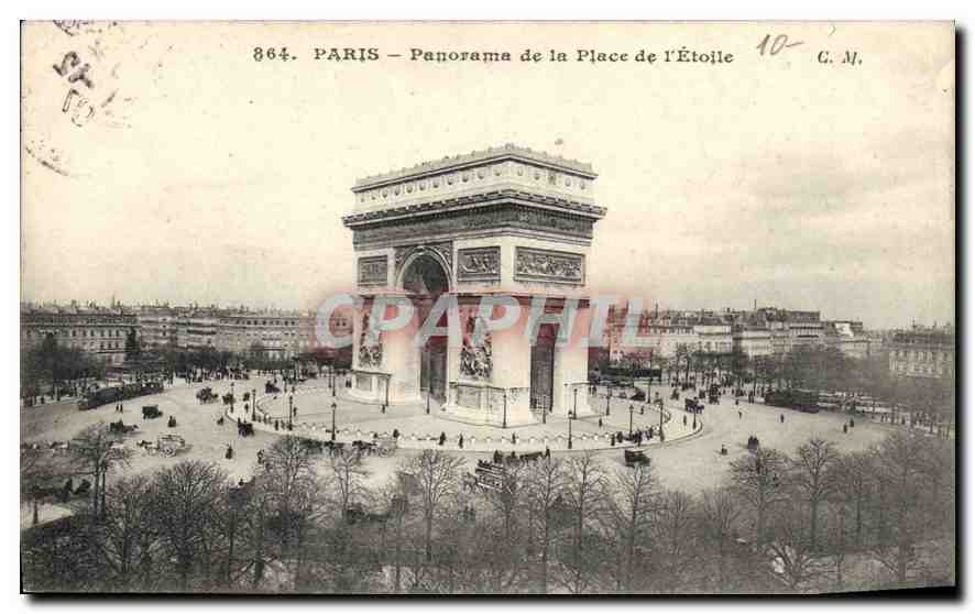 CPA Paris Panorama de la Place de l'Etoile 