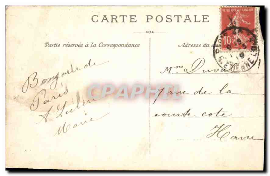 CPA Paris Le Boulevard Montmartre  — Rückseite