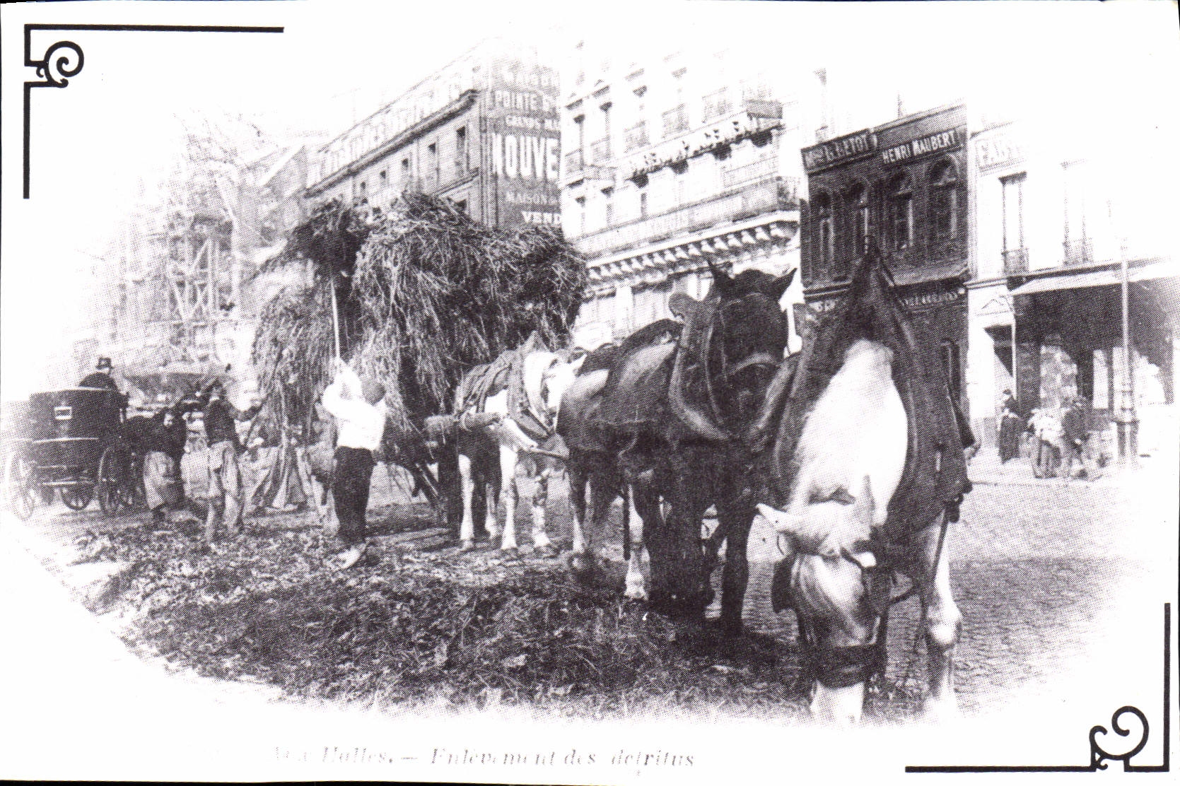 REPRO Paris d'Autrefois Aux Halles le ramassage des detritus 