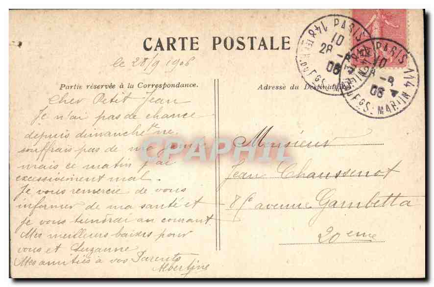 CPA Paris Jardin des Tuileries  — Rückseite
