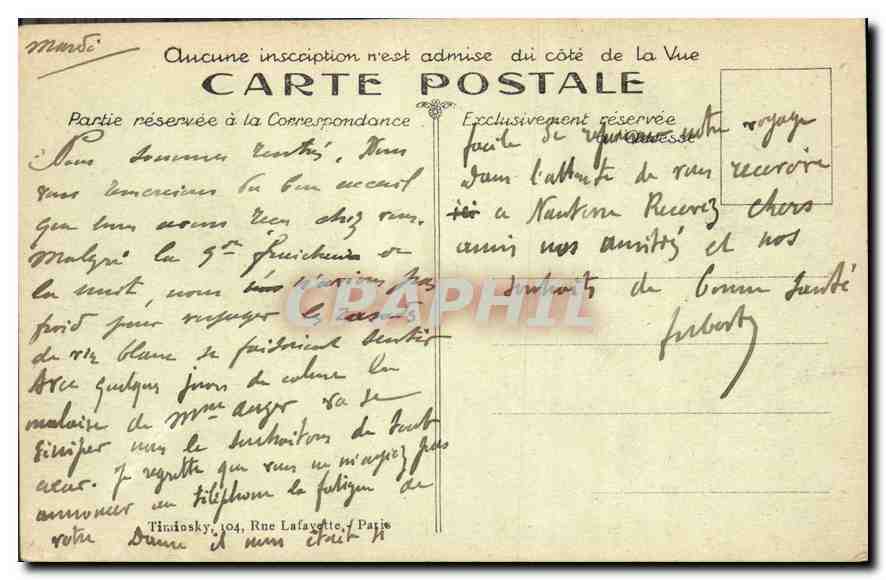 CPA Paris Le Trocadero  — Rückseite