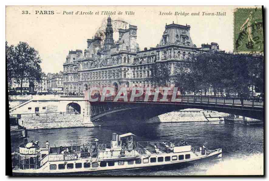Paris — Pont d'Arcole et l'Hôtel de Ville — LAGG